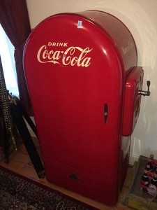 Vintage Coca Cola vending machine dating from the mid 1940's, mailbox style by F.L. Jacobs Co., Indianapolis. Tim’s Inc. Auctions image