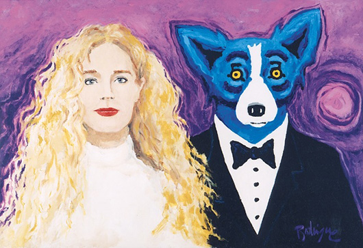 George Rodrigue's (American, 1944-2013) painting titled 'Wendy and Me' has been recovered and returned to the late artist's New Orleans gallery from which it was stolen. Handout photo