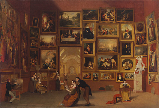 'Gallery of the Louvre' (1831-33) by Samuel B. Morse, oil on canvas, 187.3 x 274.3 cm, Terra Foundation for American Art
