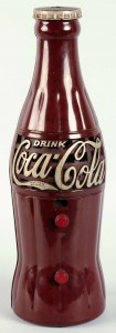 1930s Coca-Cola bottle-shape radio, 23½ inches, fine condition, est. $3,500-$5,500. Morphy Auctions image