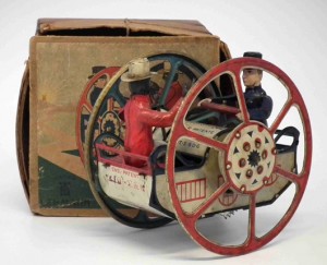 A Lehmann Zig Zag tinplate clockwork toy with original box. It sold for £950 ($1,440). Photo Peter Wilson Auctioneers