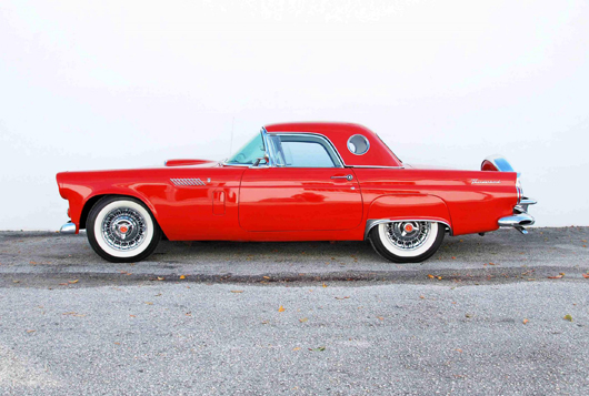 'Architectural Digest' Editor Emeritus Paige Rense Noland paid $43,920 for this 1956 Ford Thunderbird convertible and promptly donated it to the Humane Society of the United States. PBMA image
