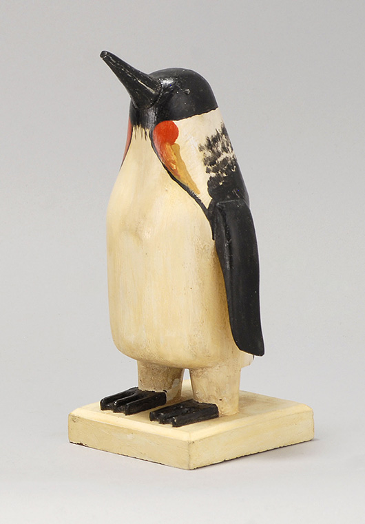 Charles Hart carved this 9 1/2-inch-high wooden penguin in about 1937 to be sold as a souvenir. It sold 76 years later at an Eldred's auction in East Dennis, Mass., for $501.