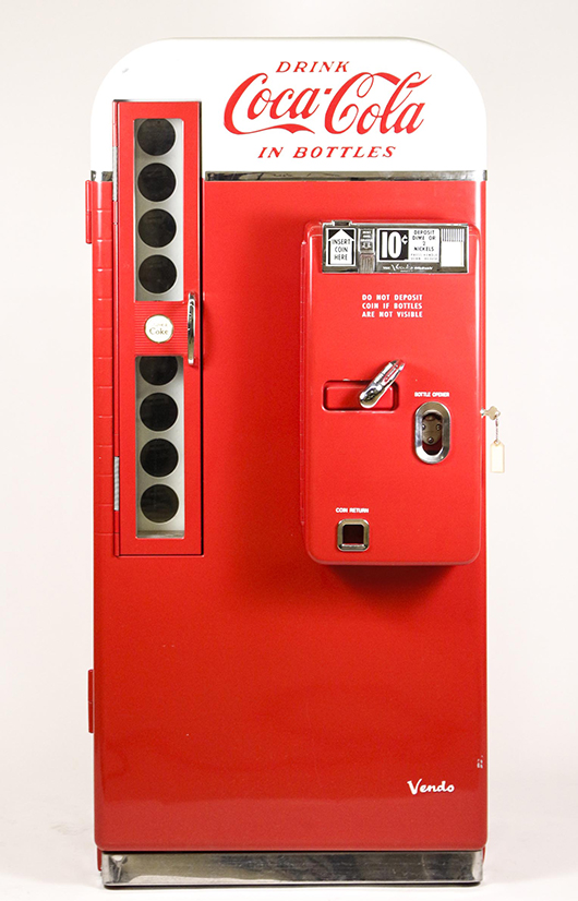 Vendo Coca-Cola 10-cent vending machine produced in the mid-to-late 1950s, Model H81-D. Ahlers & Ogletree image