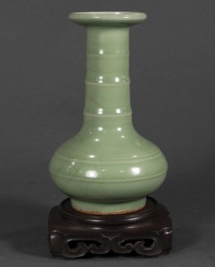 The top lot of the auction overall was this Chinese Longquan-type celadon vase that sparked bidding to $35,700. Clars Auction Gallery image