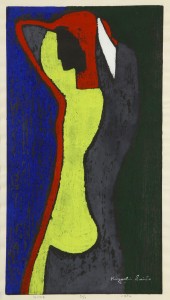 This color woodblock print titled ‘Nude,’ 1950 by Kiyoshi Saito sold for $14,280. Clars Auction Gallery image