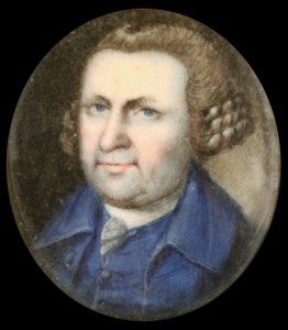 Miniature on ivory portrait painting by Charles Wilson Peale (Maryland/Pennsylvania, 1741-1827) of Robert R. Livingston, one of five men who drafted the Declaration of Independence. Louis J. Dianni LLC image