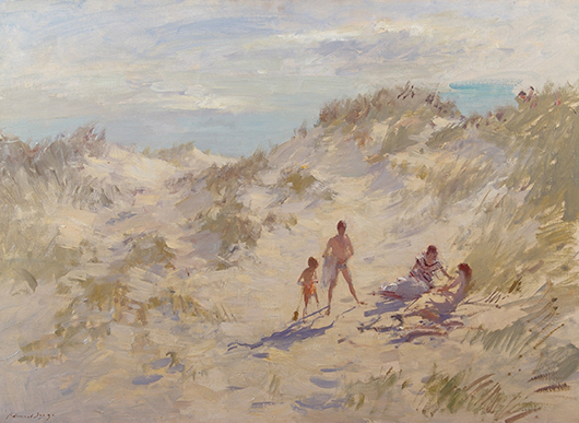 'On the Dunes' by Edward Brian Seago, oil on canvas, £100,000-150,000 from Haynes Fine Art of Broadway. The Antiques Dealers Fair Limited image