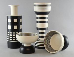 Ettore Sottass, 1917-2007, for Bitossi Italy, a group of porcelain vases and bowls £1,000-1,500. Ewbank’s image