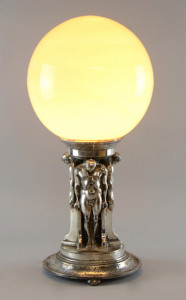 A fine Art Deco lamp by Oscar Bach. Estimate: £800-£1,200. Ewbank’s image