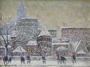 Guy Carleton Wiggins (American, 1883-1962), 'Snow Storm in the City.' Estimate: £10,000-£15,000. Ewbank’s image