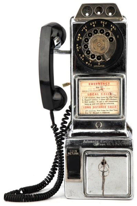 Automatic Electric Coin Co.. rotary dial telephone. Image courtesy of LiveAuctioneers.com archive and Affiliated Auctions.