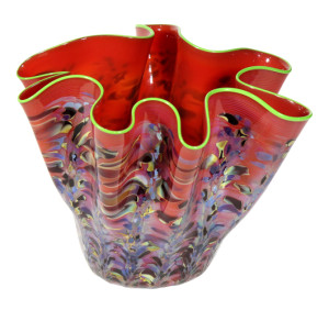 From the Mellon Scaife Estate is this freeform vase by Dale Chihuly. Clars Auction Gallery image