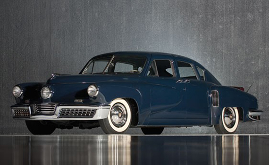 The 1948 Tucker 48 four-door sedan, one of only 51 built. Image courtesy of LiveAuctioneers.com archive and RM Auctions.