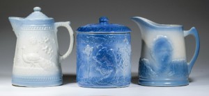 Blue and white salt-glazed kitchenware. Jeffrey S. Evans & Associates image