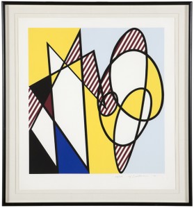 ‘Best Buddies’ by Roy Lichtenstein (1923-1997 New York), estimated to bring $12,000 to $18,000, attained $18,000 at John Moran’s Feb. 17 auction. John Moran Auctioneers image