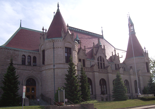 The former Castle Station post office, which is now the Castle Museum of Saginaw County History, in Saginaw, is listed on the National Register of Historic Places. Image by Crazy Elk. This file is licensed under the Creative Commons Attribution-Share Alike 3.0 Unported license.