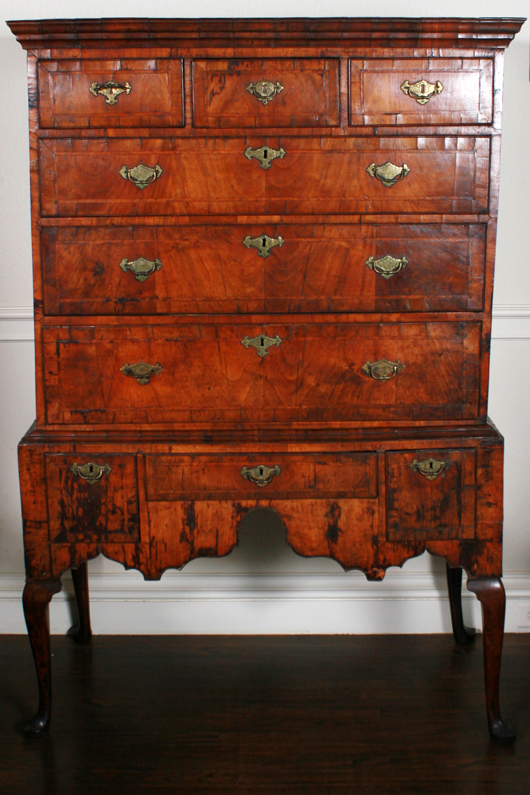 Queen Anne walnut highboy, circa 1750. Estimate: $2,500-$3,500. Stefek’s Auctioneers and Appraisers image