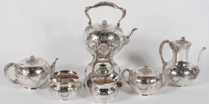 Tiffany & Co. sterling silver tea and coffee set. Estimate: $7,000-$9,000. Stefek’s Auctioneers and Appraisers image