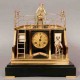 Outstanding 19th century nautical shelf clock by Guilmet of Paris. It has a gilt, silvered and enameled case resting on a black stone base. Image courtesy of LiveAuctioneers.com archive and Kamelot Auction House.