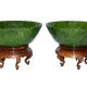 Lot 185 – Pair of large spinach green jade bowls. Qing Dynasty, Yongzheng six- character mark and of the period diameter: 8 ¾ in. Estimate: $60,000-$80,000. Gianguan Auctions image