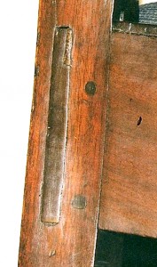 The pegs in this 18th century mortise and tenon joint are called ‘trennels’ by some. Others call them ‘trunnels.’ Which is correct?