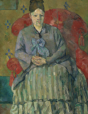 Paul Cézanne, ‘Madame Cézanne in a Red Armchair,’ about 1877, oil on canvas. Museum of Fine Arts, Boston