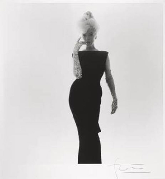 Bert Stern (American, 1929-2013), 'Marilyn Monroe, Sequined Gloves,' 1962. Archival pigment print. 28-3/4 x 28-3/4 inches (73.0 x 73.0 cm). Signed in ink lower margin recto. Provenance: Society Stylist LLC, Dallas. Estimate: $6,000 - $8,000. Image provided by Heritage