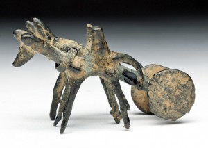 Amlash bronze chariot grouping, est. $1,500-$2,500. Artemis Gallery image