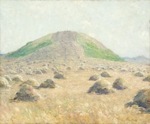 Rows of haystacks rise over an idyllic California hillside in this work by venerated Pasadena, Calif. artist Guy Orlando Rose (1867-1925), estimated to fetch $200,000 to $300,000. John Moran Auctioneers image