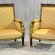 Pair of Empire-style gilt bronze bergères, 20th century, in the manner of Francois-Honore-Georges Jacob-Desmalter, French, 1770-1841, silk upholstered with gilt bronze mounts. Bunch Auctions image
