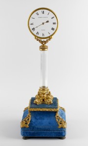 Rare mid-19th century French glass and ormolu mystery clock. Fellows image