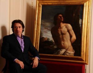 Federico Castelluccio with Guercino's Saint Sebastian. Photo by Alexo Wandael