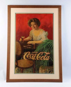 Rare, large 1909 Coca-Cola cardboard poster, est. $6,000-$12,000. Morphy Auctions image