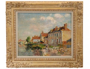 Gustave Loiseau 'Le Quai Saint-Martin, Auxerre' oil on canvas. Auction Gallery of the Palm Beaches image
