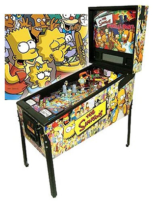 'The Simpsons' pinball machine by Stern, which sold for $3,400 at an auction in 2006. Image courtesy of LiveAuctioneers.com and Premiere Props.