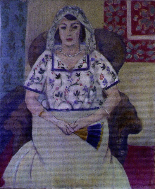 Henri Matisse's 'Seated Woman/Woman Sitting in Armchair' 1921. This artwork may be protected by copyright. It is posted on the site in accordance with fair use principles. Image courtesy of WikiArt.org
