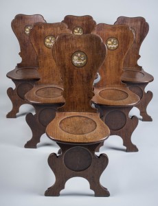 This set of six hall chairs sold for $10,200. Capo Auction Fine Art and Antiques image