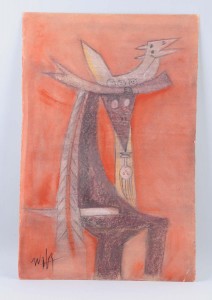 Wifredo Lam (Cuban, 1902-1982) pastel-on-paper, 27½ x 18¼ inches, est. $10,000-$15,000. Morphy Auctions image