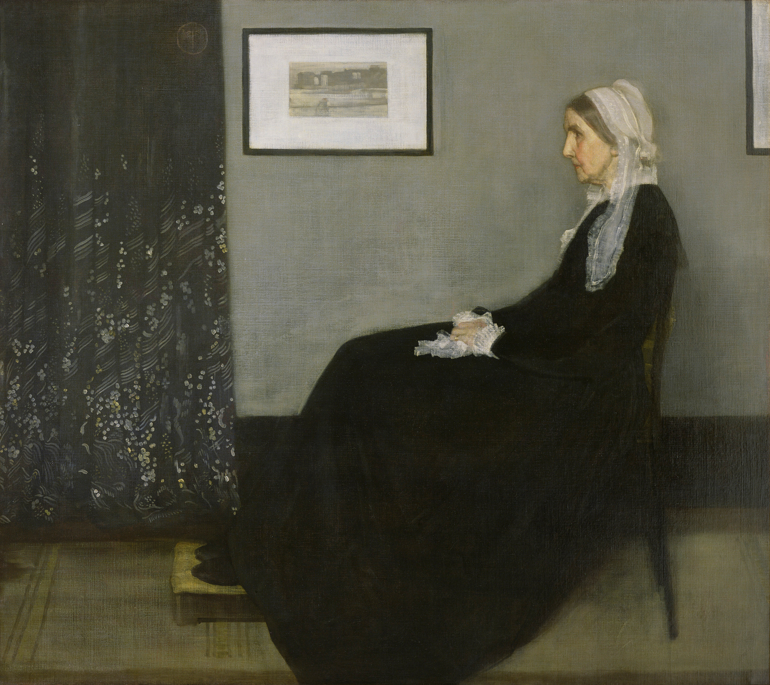 James Abbott McNeill Whistler (American, 1834-1903), 'Arrangement in Grey and Black No. 1,' popularly known as 'Whistler's Mother.' From the collection of Musee d'Orsay, Paris.