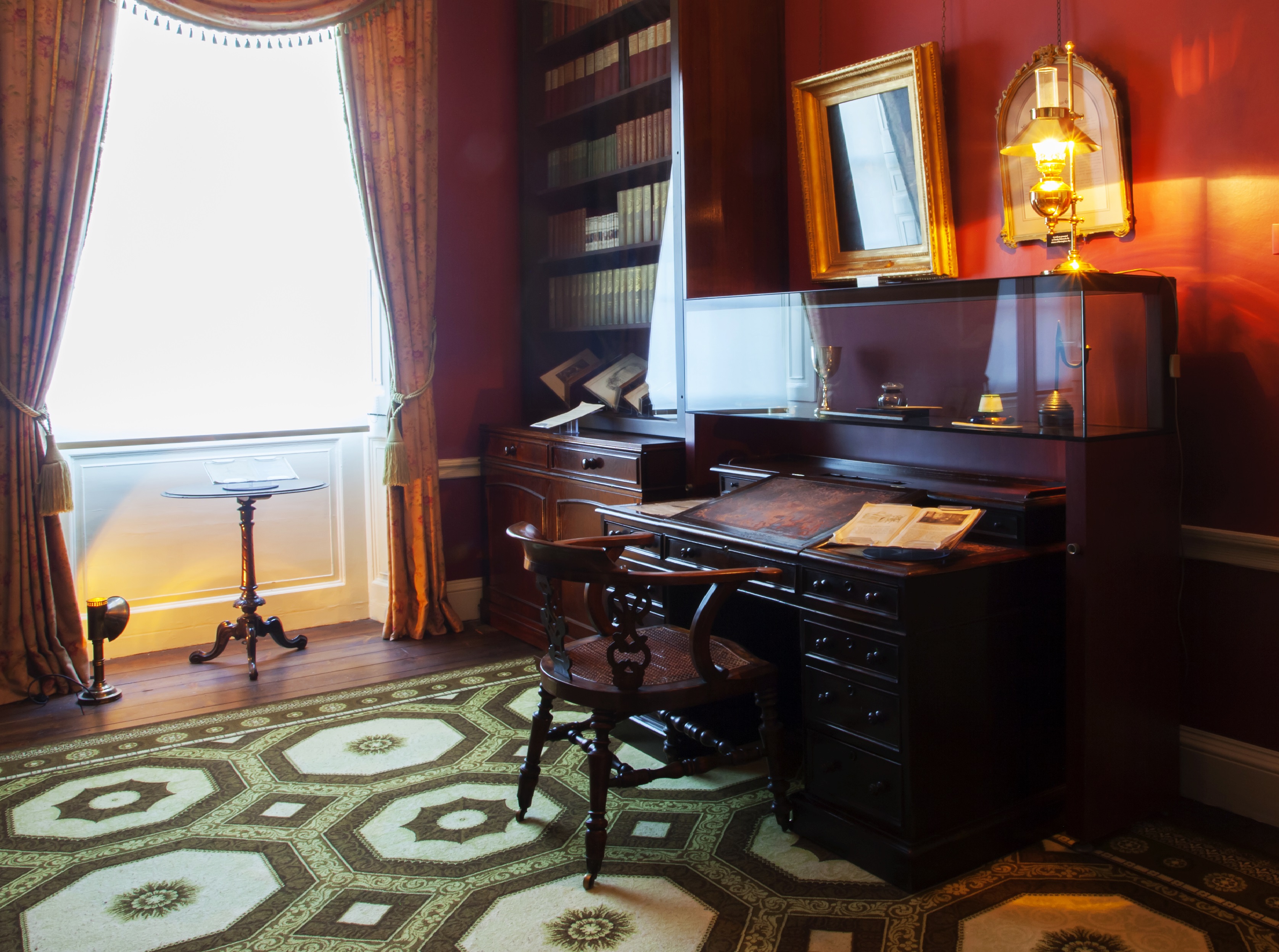 Charles Dickens' desk and chair at the Charles Dickens Museum in London. Image courtesy of the Charles Dickens Museum