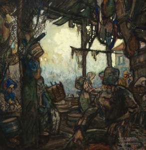 ‘The Thieves’ Market,’ by Daniel Sayre Groesbeck (1878-1950), found a buyer for four times the high estimate, earning $8,785. John Moran Auctioneers image