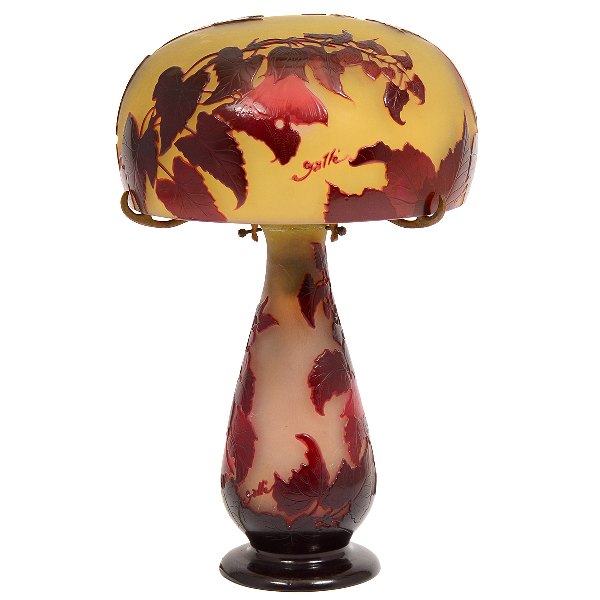 Circa-1910 Galle cameo glass lamp and shade. Auction Gallery of the Palm Beaches image