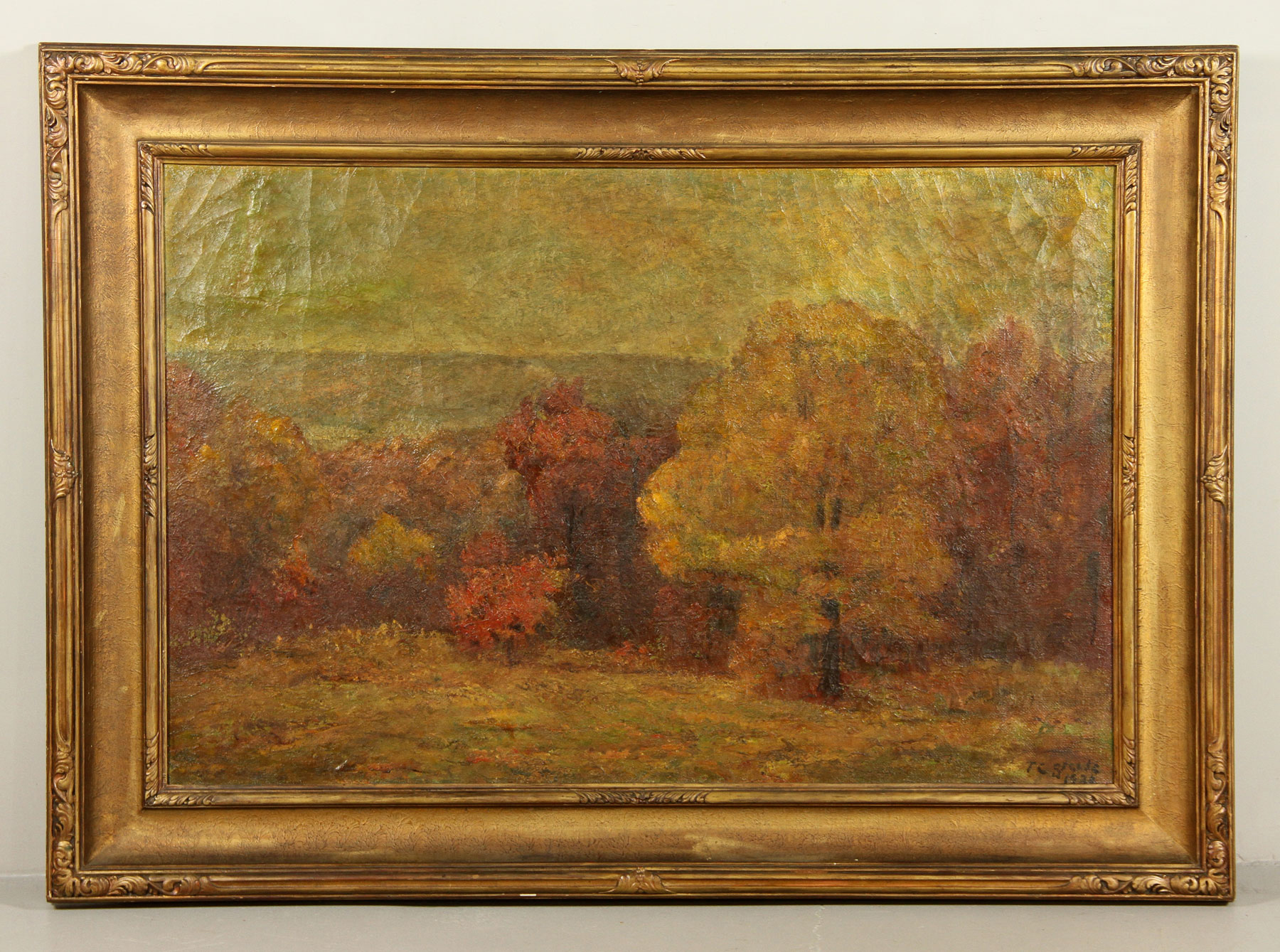 This T.C. Steele fall landscape far surpassed estimates, selling for $16,800. Kaminski Auctions images