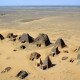 Aerial view of the Nubian pyramids at Meroe in 2001. B.N. Chagny image. This file is licensed under the Creative Commons Attribution-Share Alike 1.0 Generic license.
