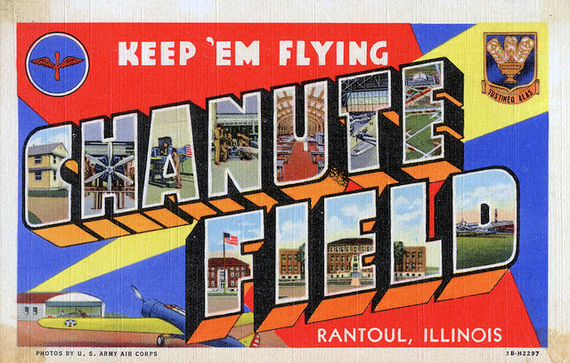 A 1940s postcard from Chanute Field in Rantoul, Ill. Image courtesy of Wikimedia Commons.