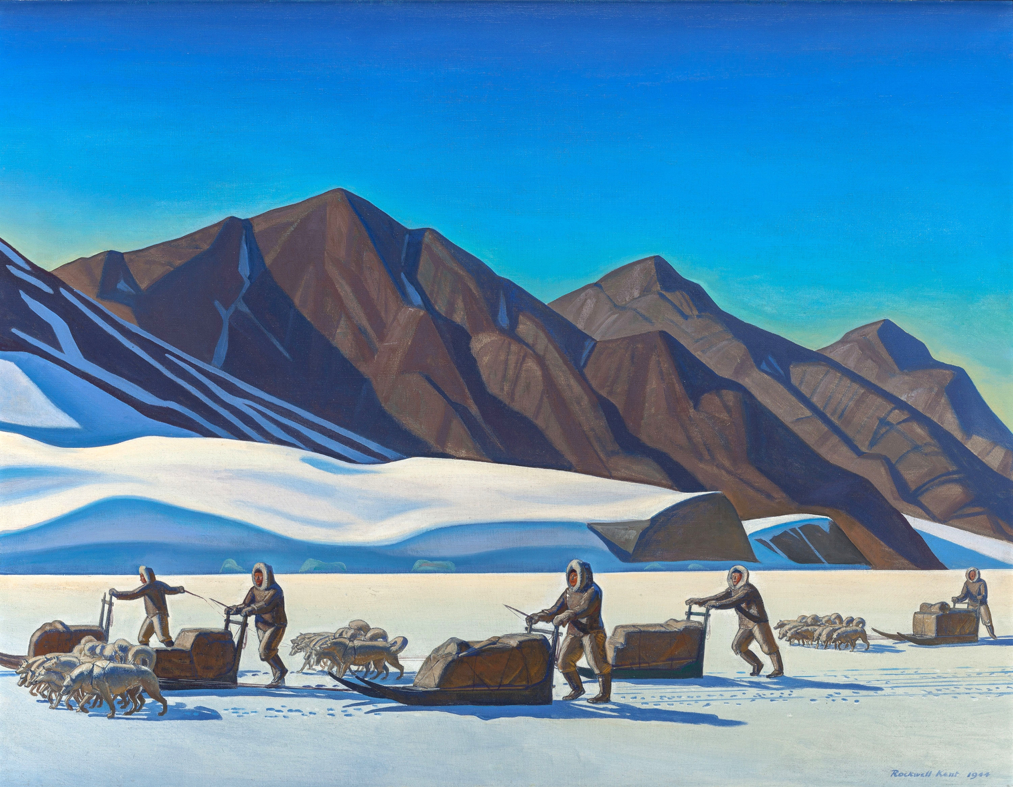 Rockwell Kent (American, 1882-1971), ‘Polar Expedition,’ 1944, oil on canvas, sold for $605,000, an auction record for the artist. Heritage Auctions images
