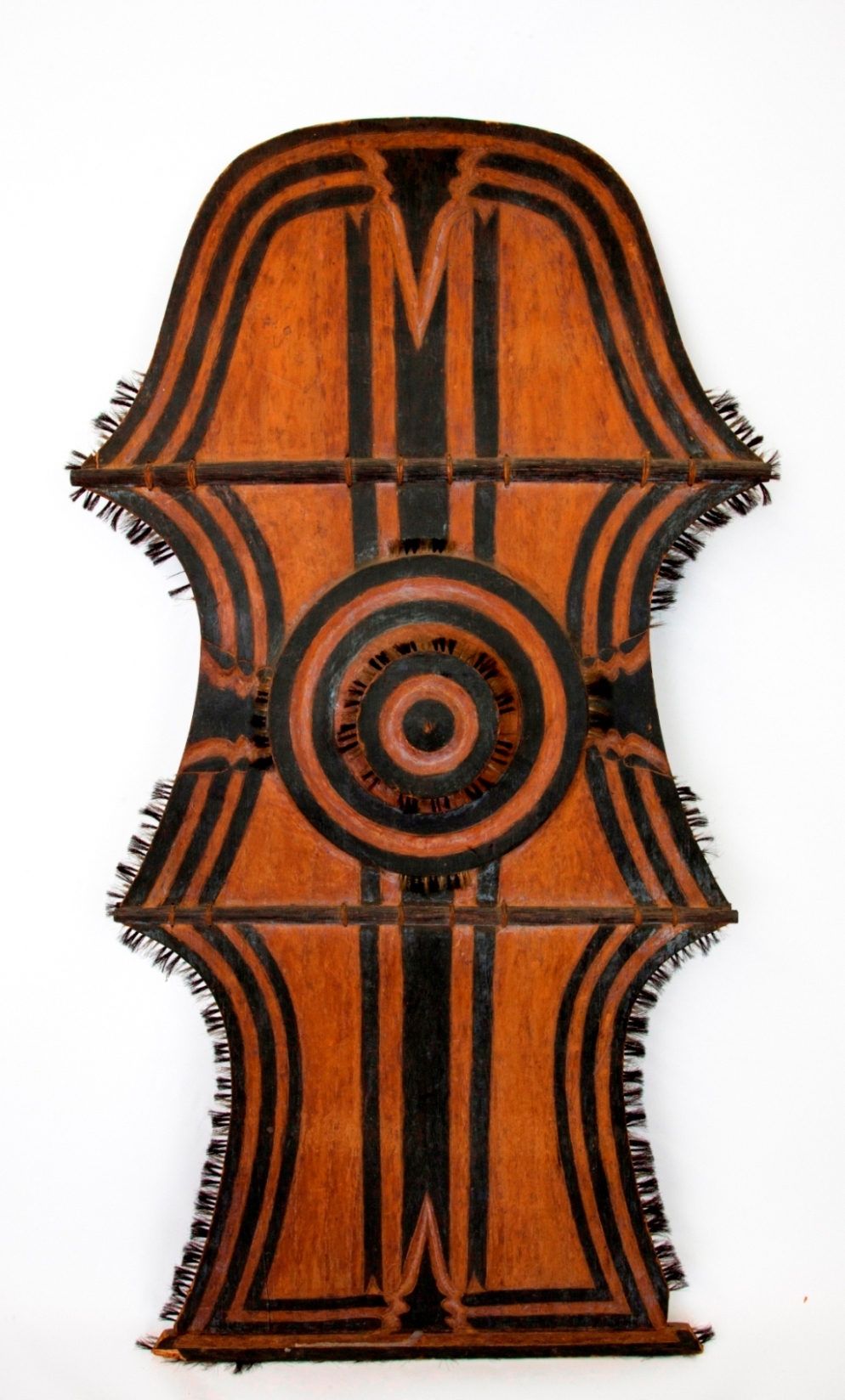 A fine African painted wooden shield sold for $3,600. Artingstall & Hind Auctioneers image