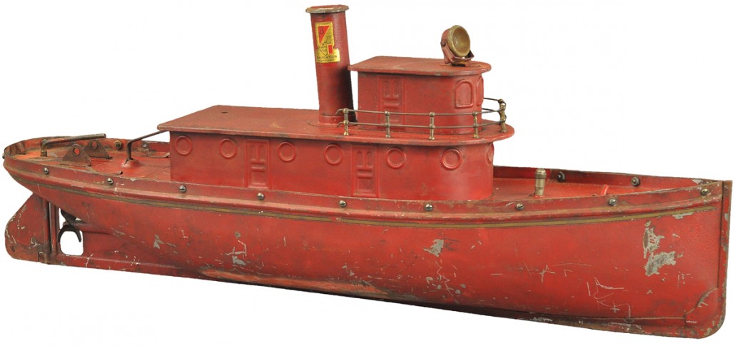Buddy ‘L’ pressed-steel Tugboat, $11,800. Bertoia Auctions image