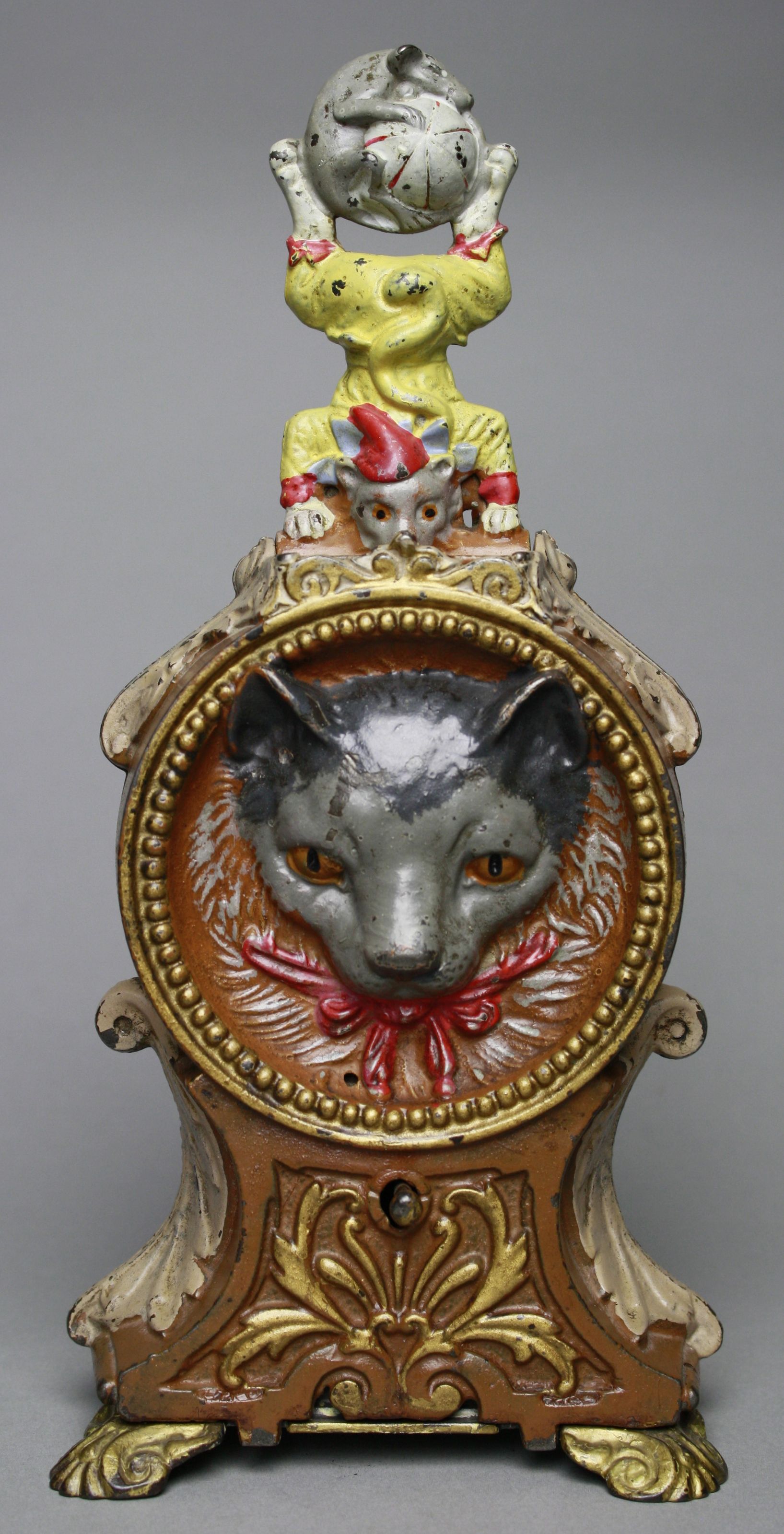 Cat and Mouse bank with outstanding paint. RSL Auction image